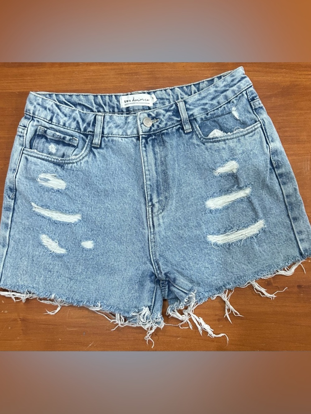 SWS Denim Co Light Wash Distressed Denim Jean Shorts - Casual Summer Style